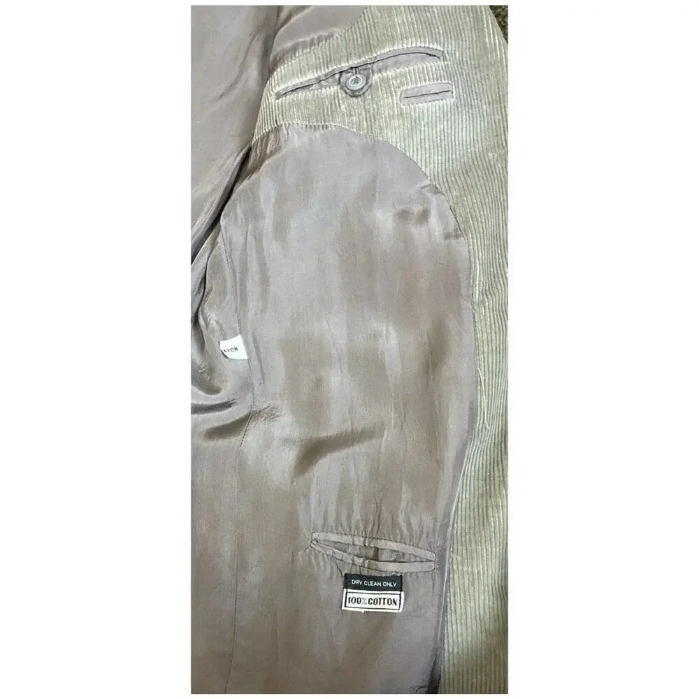 BRAD WHITNEY Mens Wide-Wale Tan Corduroy Western Blazer XL (46) Vintage Poland
